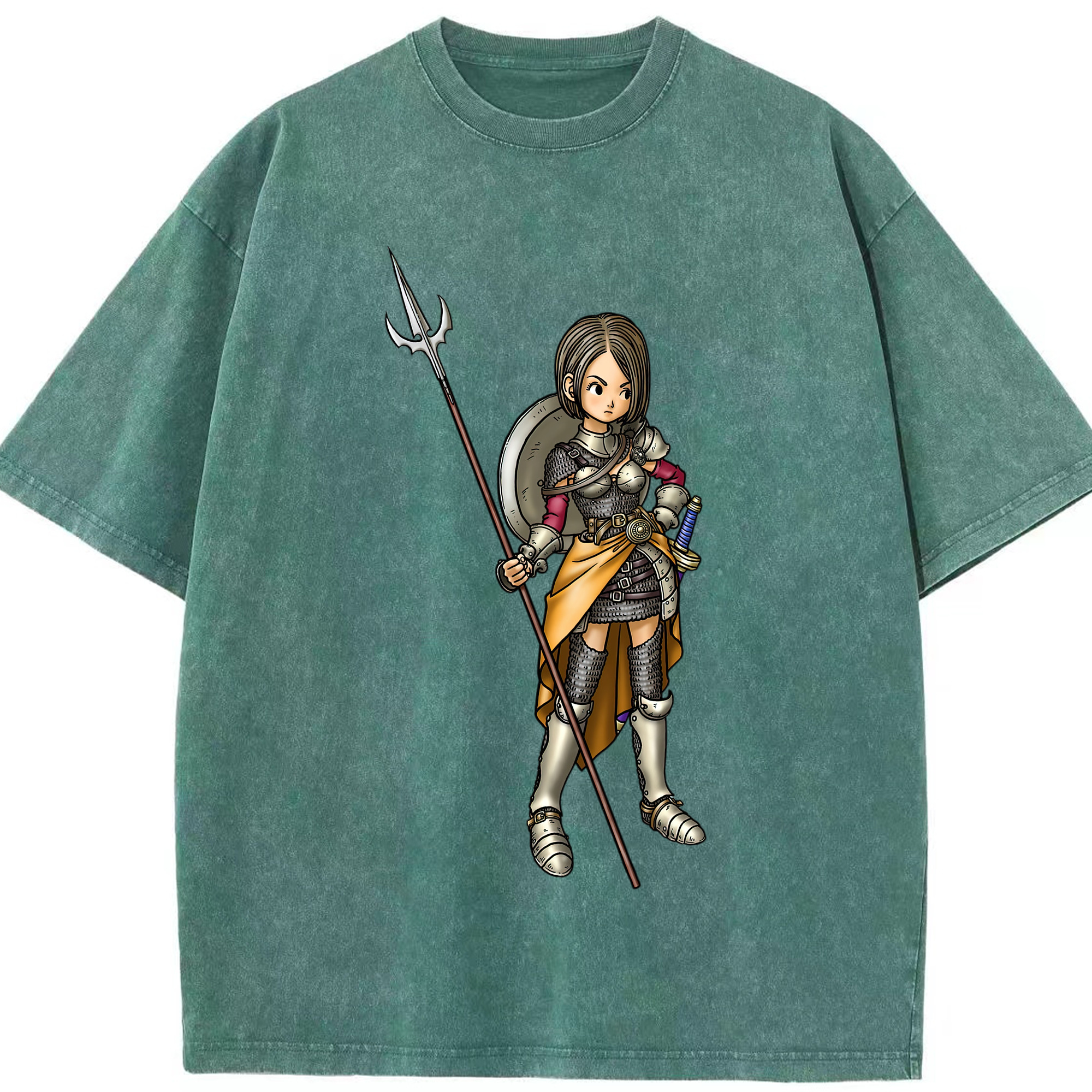 （画像用） ドラゴンクエスト Doragon Kuesuto Dragon Quest 綿100% ヴィンテージ風 半袖Tシャツ（フロントプリント）